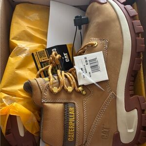 CAT - Caterpillar Mens INVADER HI ASTM/STEEL TOE Work Boots Honey Reset 10